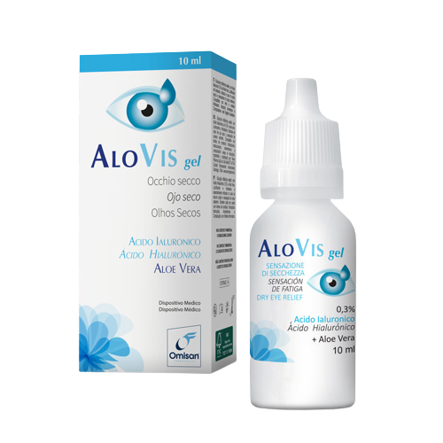 Picaturi oftalmice AloVis Gel (acid hialuronic+aloe vera) pentru ochi uscati 10 ml